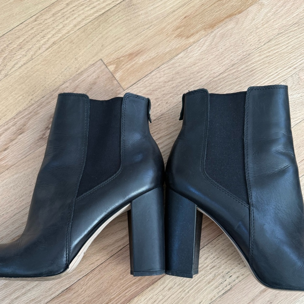 Sam Edelman Black Leather Ankle Booties - Picture 3 of 8